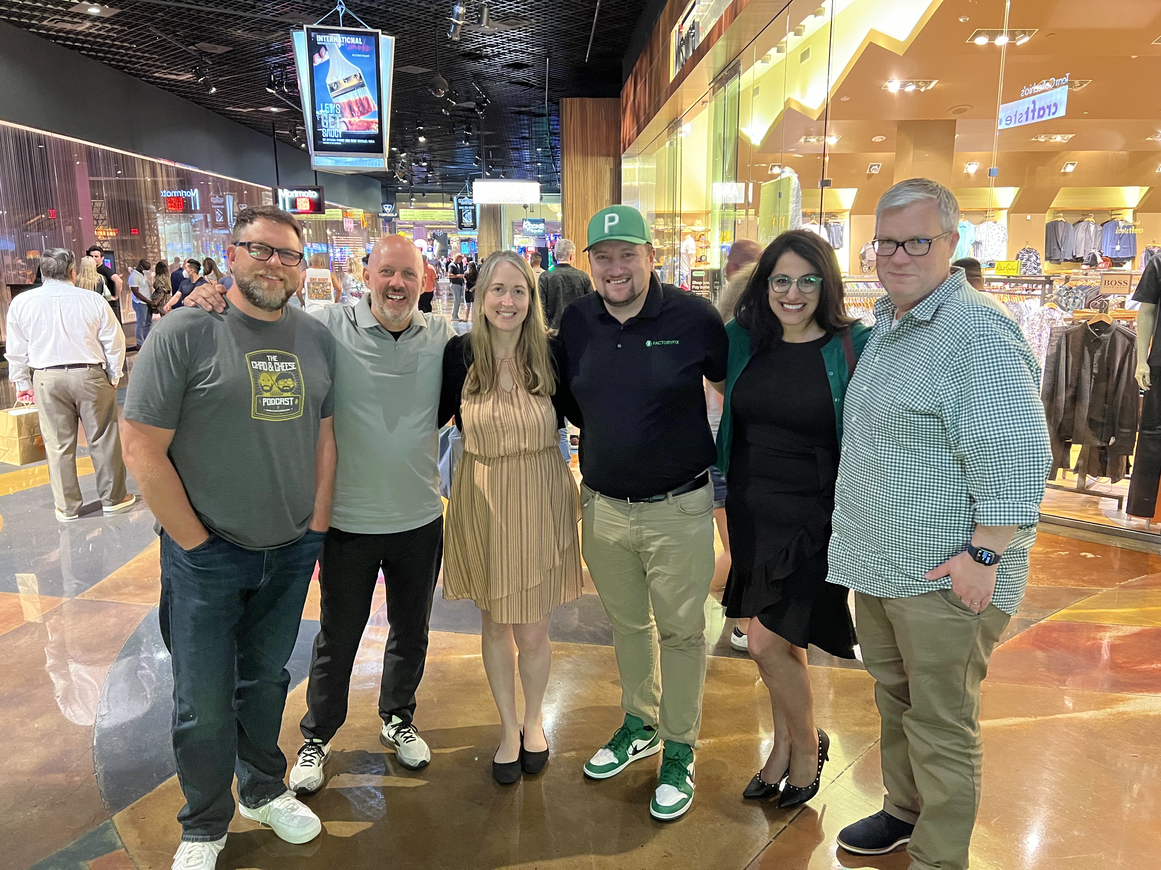 Jenny with the Chad & Cheese crew and peers